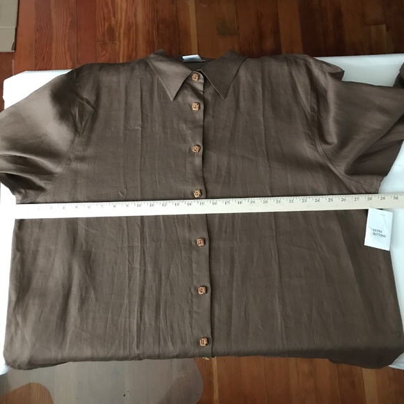 COLDWATER CREEK Linen Tunic Brown Long Sleeve Duster Jacket Women’s Plus Size 24 - Picture 10 of 16